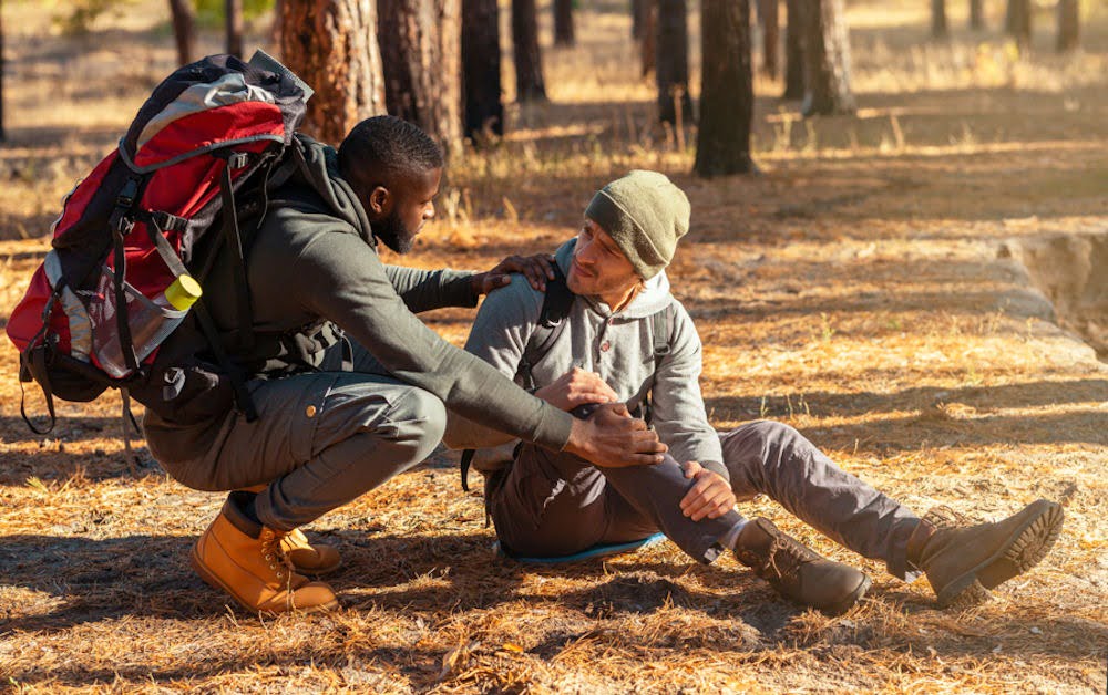 two men hiking