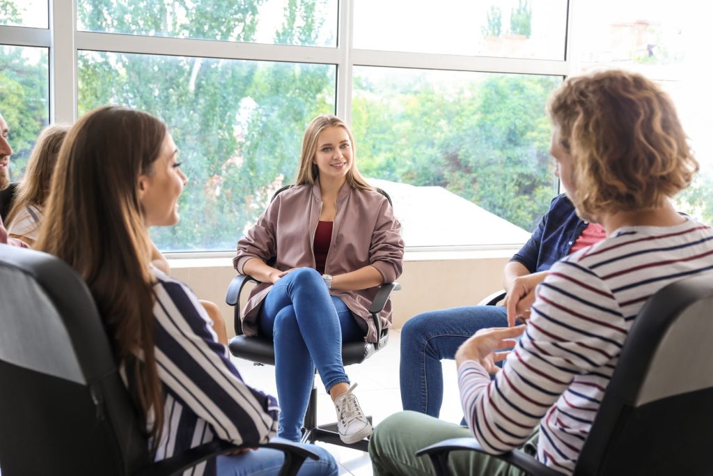 Individuals in a group EMDR therapy session