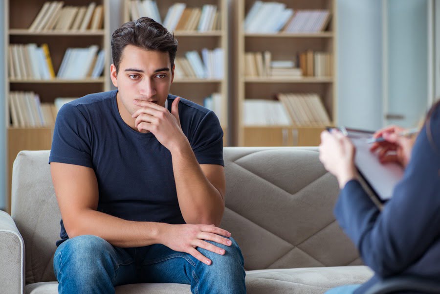 man with addiction problem seeking treatment