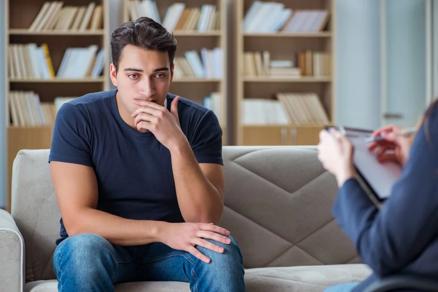 man with addiction problem seeking treatment