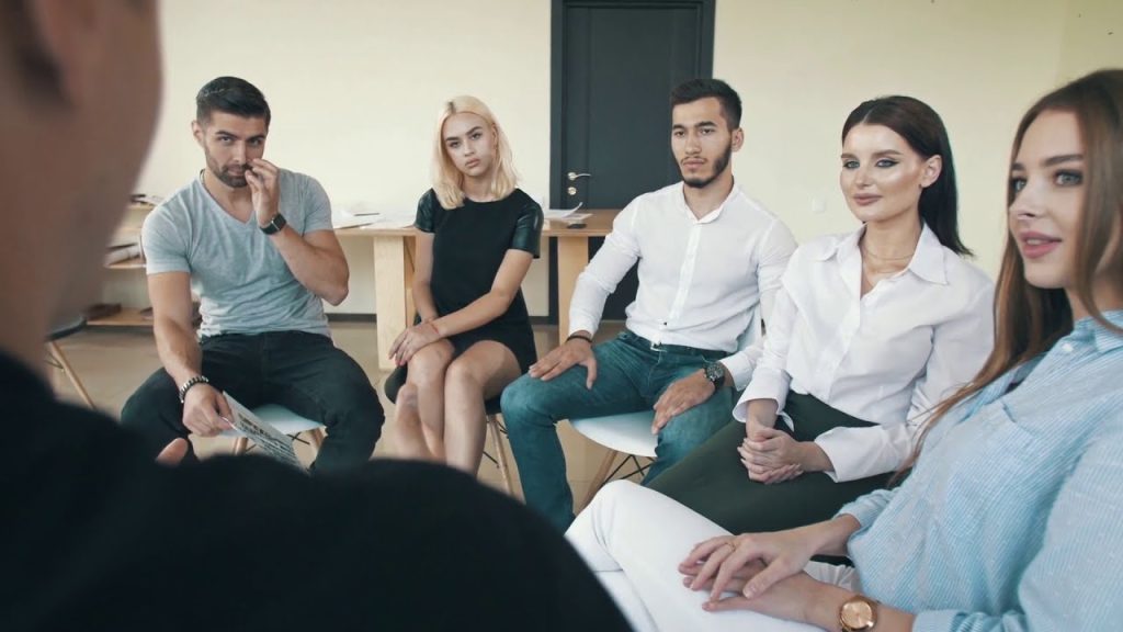 A group of patients attending therapy about cocaine abuse and treatment