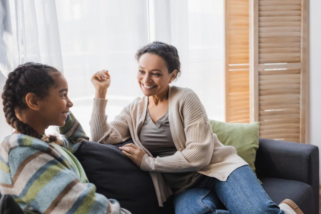 mom and daughter engaging in therapy session for long-term recovery support