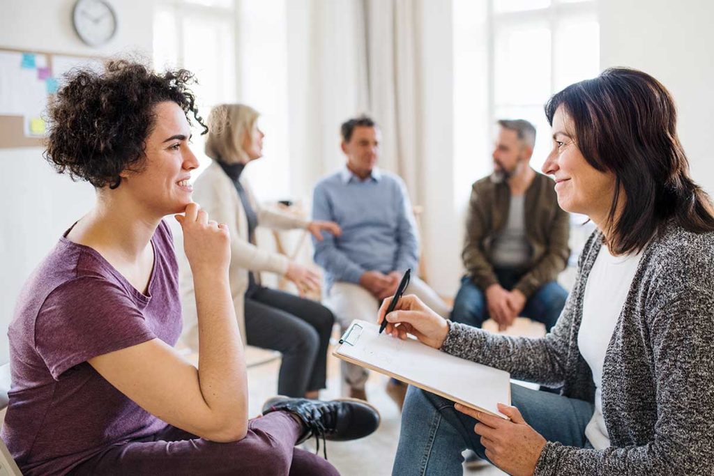 woman excited on her first day at work