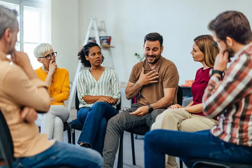 professionals leading cocaine addiction treatment group