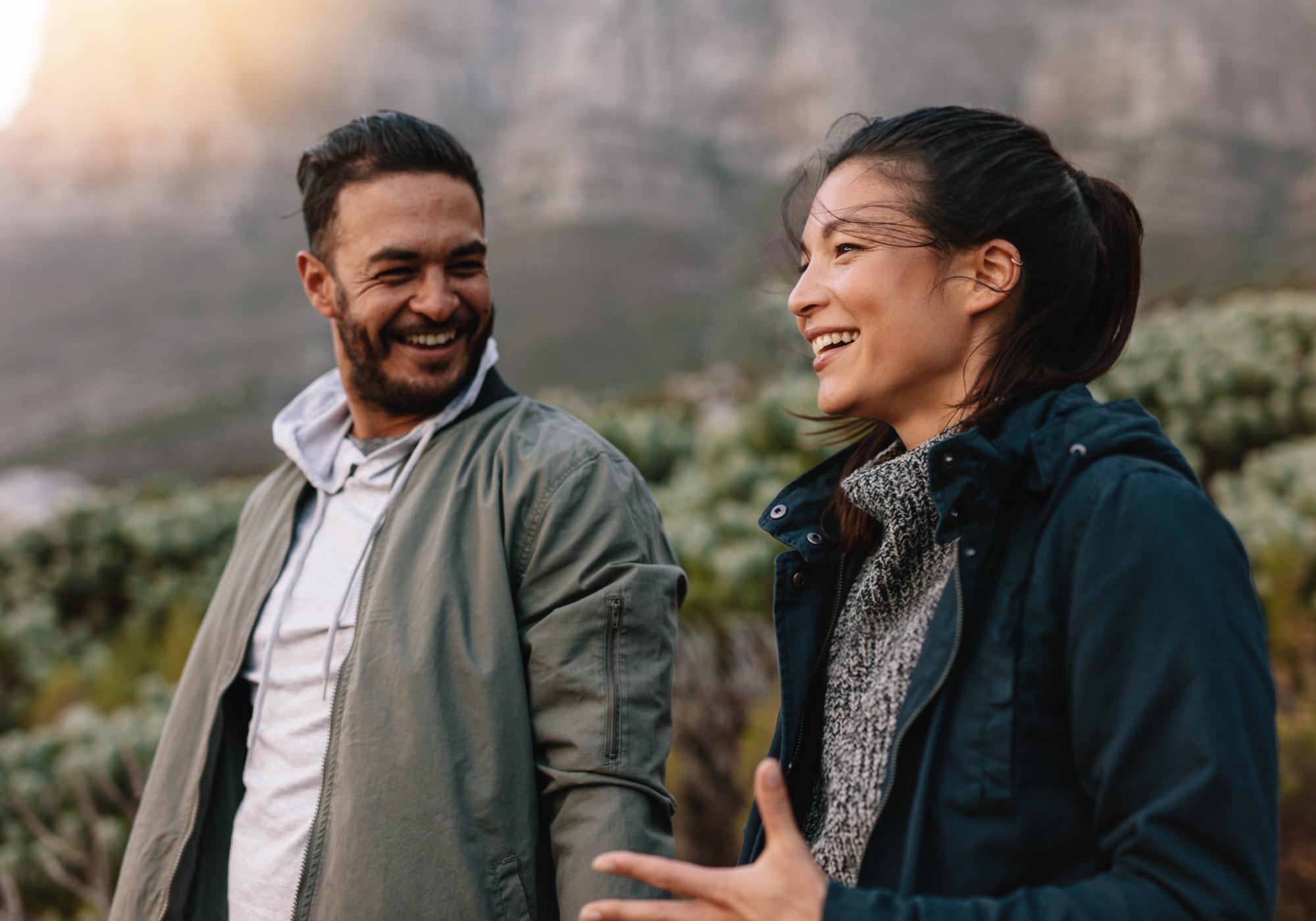a man and woman laughing