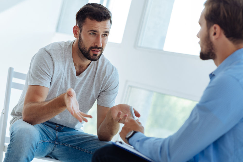 man in individual therapy