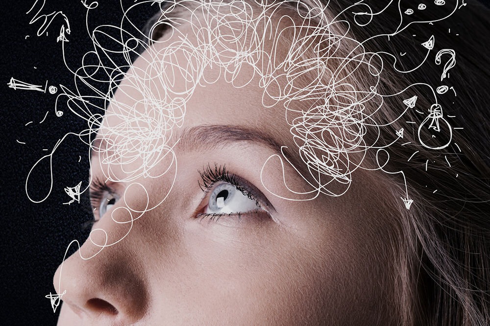 close up on woman's eyes