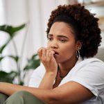 a woman worried