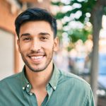 a man smiling