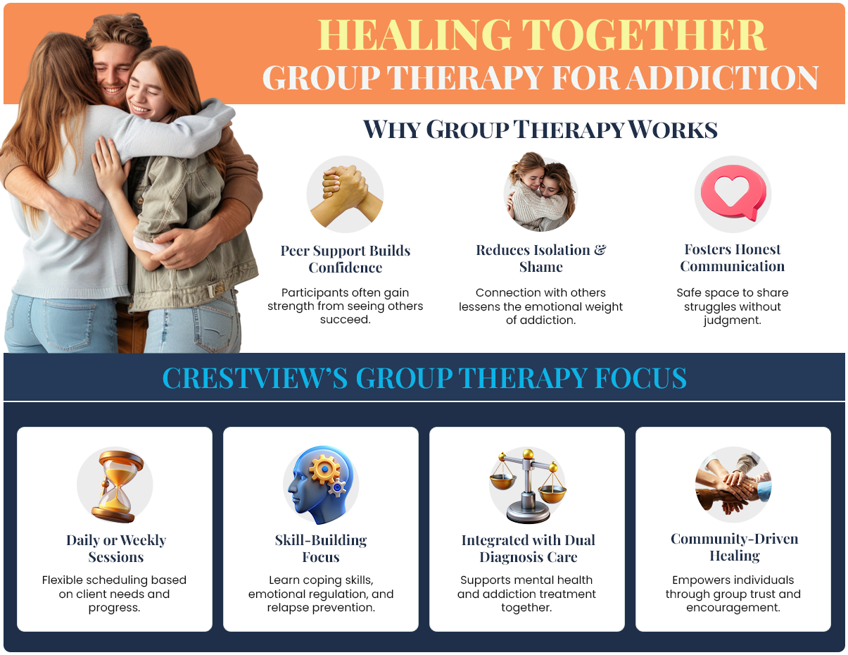 inforgraphics about group therapy for addiction