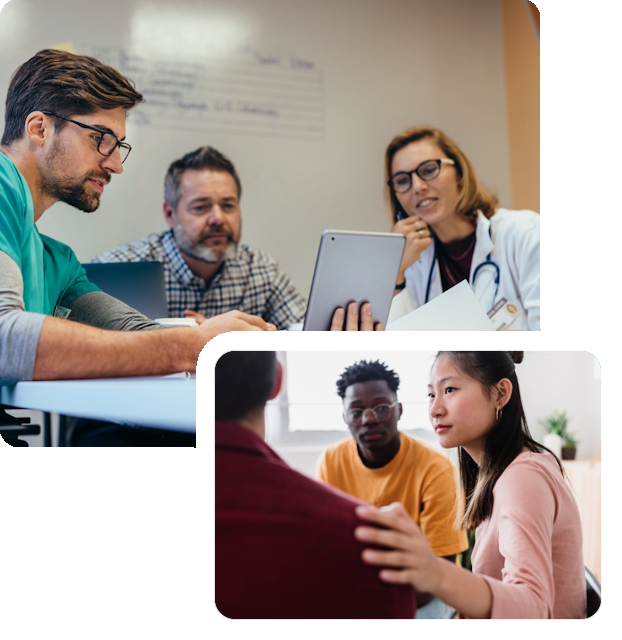 images of supportive professionals at a treatment center in Gresham, Oregon