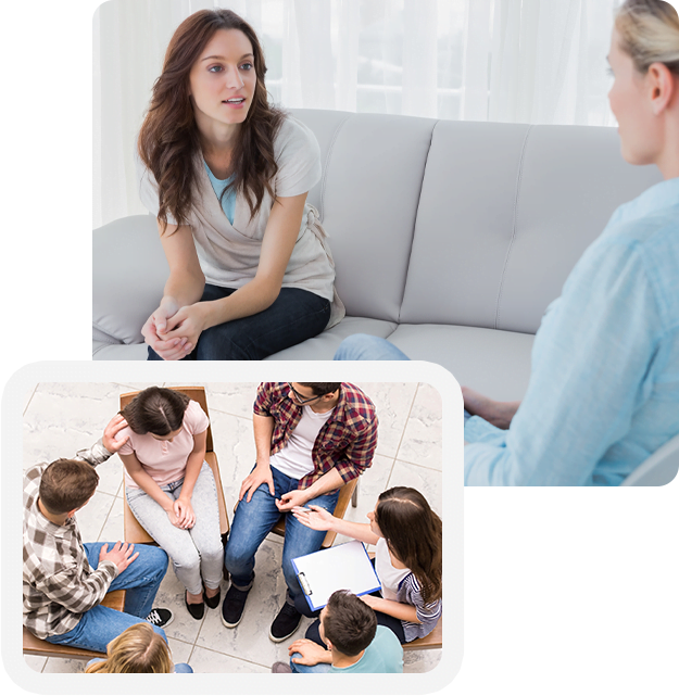 Patient engaged in relaxation exercises during anxiety treatment