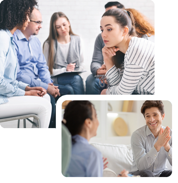 individual in somatic-based treatment program