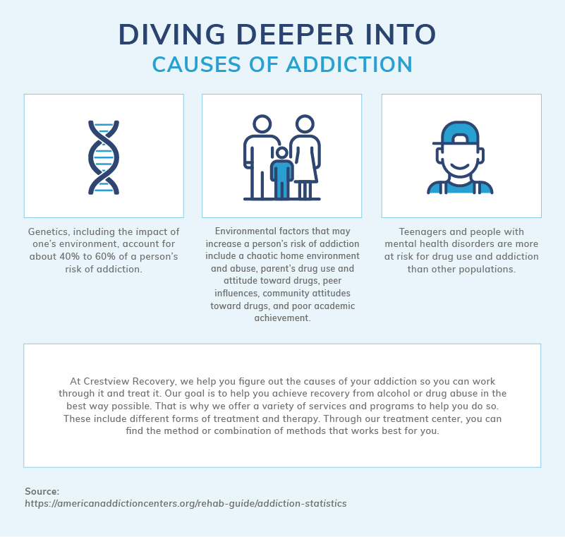 an infographic about causes of addiction