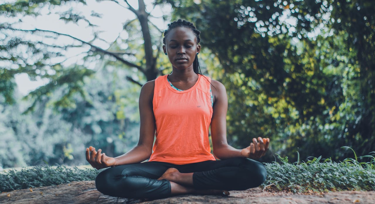 girl practicing mindfulness meditation therapy for calm