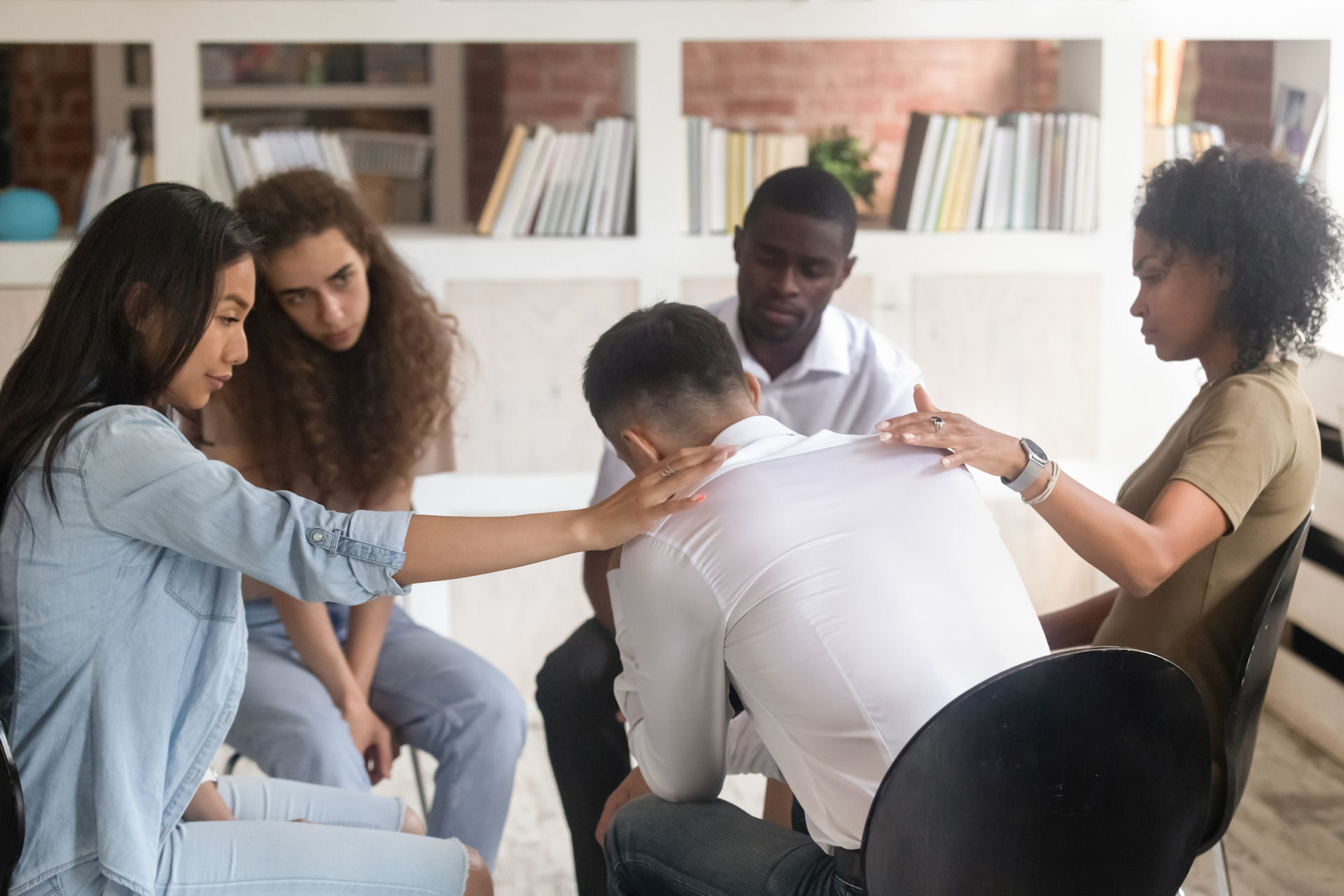 new patients attending first group session in rehab