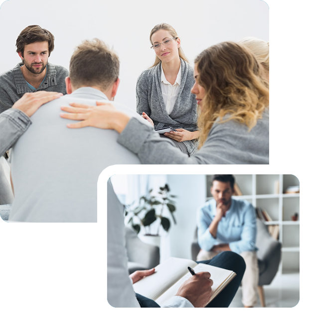 group therapy session for rehab newcomers begins