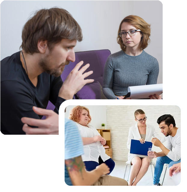 a few images of individuals in IOP therapy