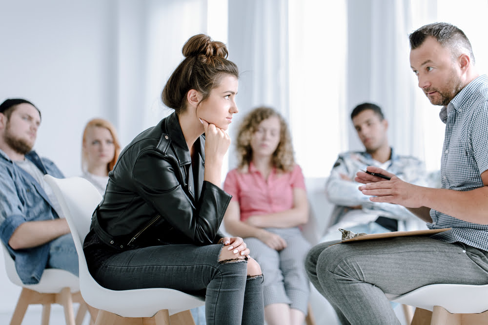 Group supporting a new individual through her Klonopin addiction