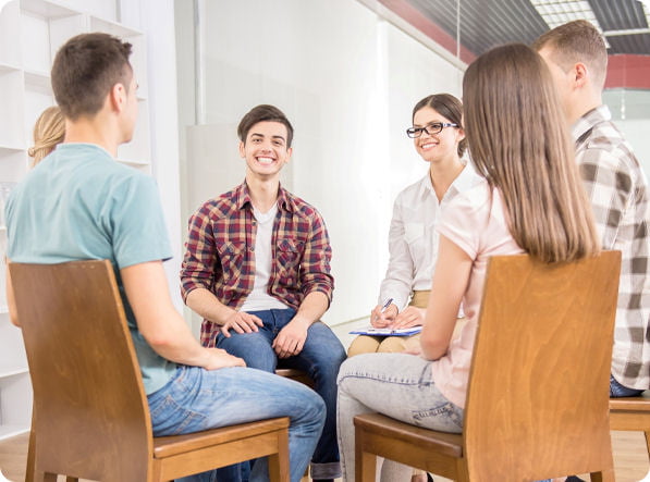 patients in group librium addiction rehab treatment