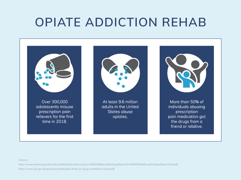 opiate addiction rehab and facts shown visually