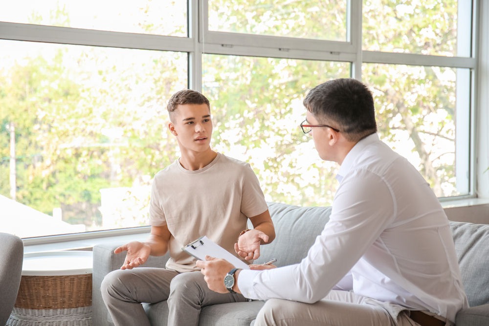 a young man in therapy