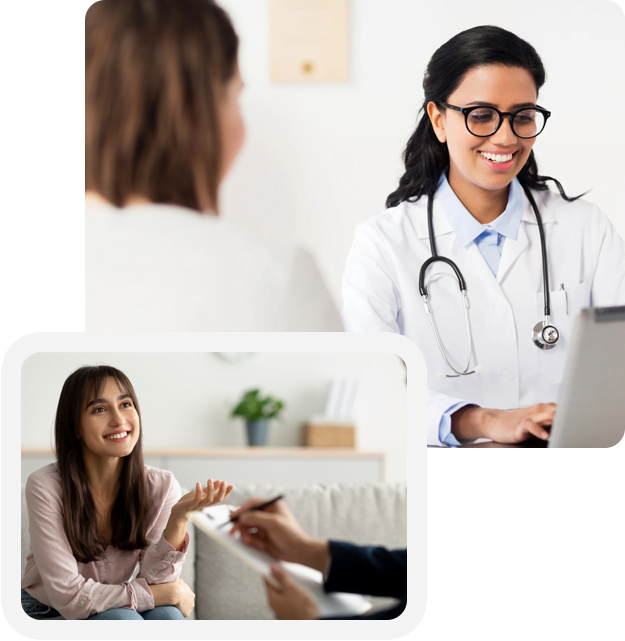 therapist helping her patient with painkiller addiction