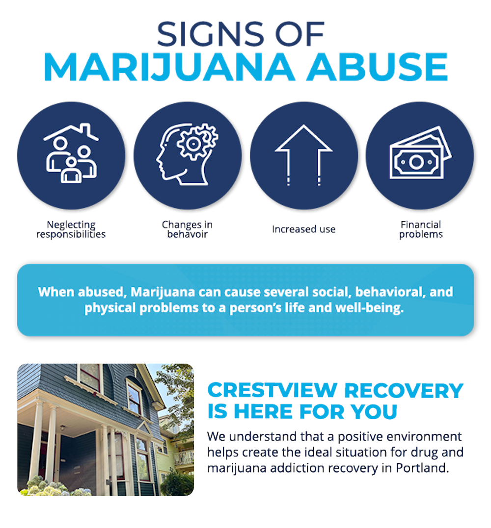 infographic showing common signs of marijuana abuse