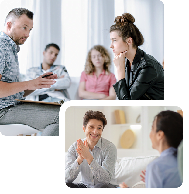 group participating in a session at therapy treatment center