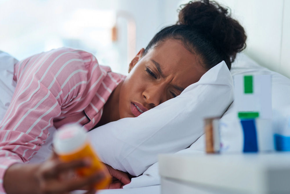 a woman dealing with painkiller addiction